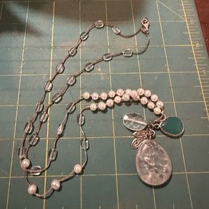 Silpada pearl, crystal and howlite necklace